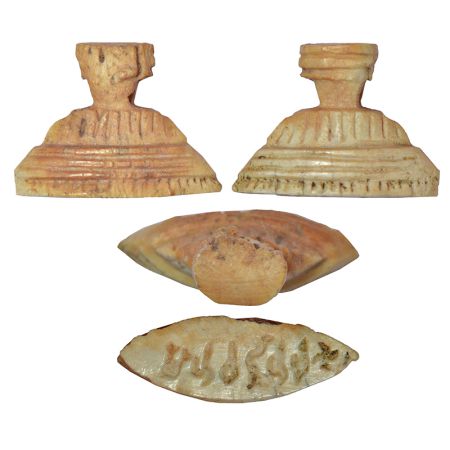 Malwa/Gangentic Valley - signet stamp of bone, post-Mauryan period, (c.100 BC), with Brahm