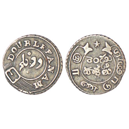 Madras Presidency, Madras mint, second issue, silver double fanam, ND (1808-1812 AD), Stev