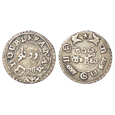 Madras Presidency, Madras mint, second issue, silver double fanam, ND (1808-1812 AD), Stev