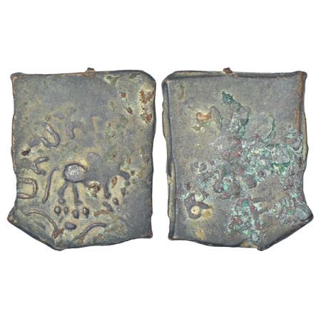 Post-Mauryan South Vidarbha - alloyed copper coin of Patalatolata (150-100 BC), 8.31g. Obv