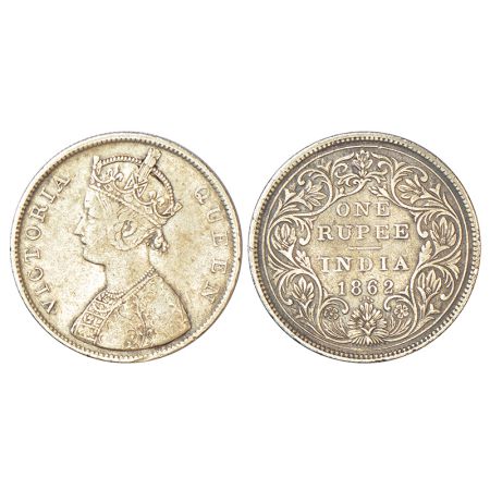 Victoria Queen, silver rupee, 1862, Bombay mint, B/II/0/5, one smaller dot added later to 