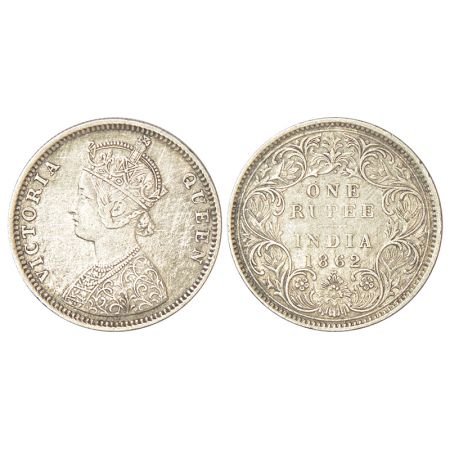 Victoria Queen, silver rupee, 1862, Bombay mint, C/I/1/2, PR 104; GK 359, 11.49g. Very fin