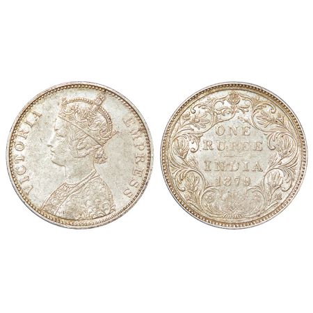 Victoria Empress, silver rupee, 1879, Bombay mint, A3/II(i)/dot, PR 153; GK 456, 11.60g. E