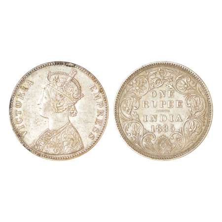 Victoria Empress, silver rupee, 1885, Bombay mint, A1/II(i)/'B' raised, unlisted in PR, 11