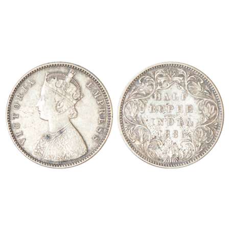 Victoria Empress, silver ½ rupee, 1886, Bombay mint, A/II/'B' raised, PR 295; GK 633, 5.78