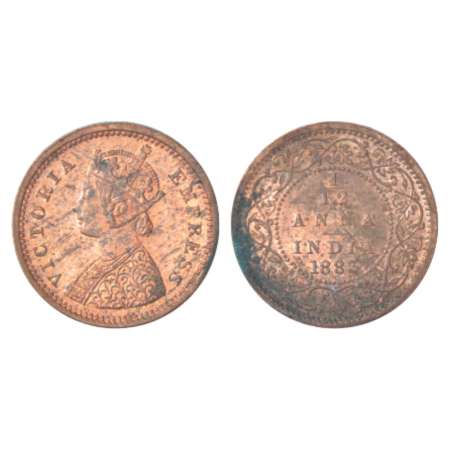 Victoria Empress, copper 1/12 anna, 1893, Calcutta mint, no mm, PR 798; GK 914, 2.14g. Ext