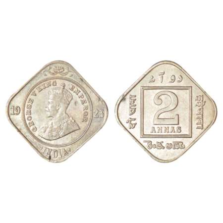 George V, cupro-nickel 2 annas, 1923, Bombay mint, dot, PR 896; GK 1123, 5.79g. Almost unc