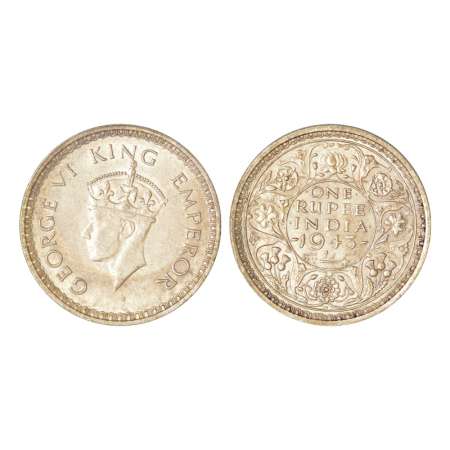 George VI, half silver rupee, 1943 (small 3), Bombay mint, C/I(a), PR 241; GK 1270. Almost