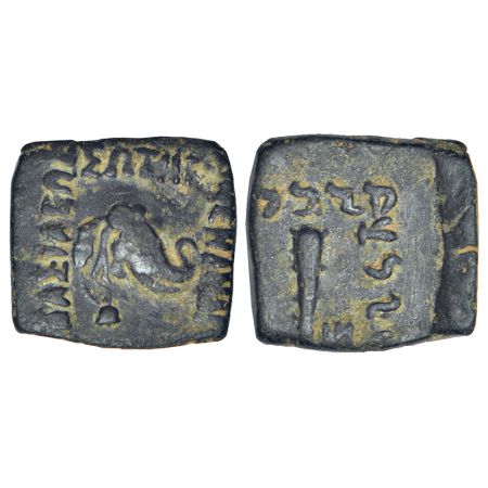 Indo-Greeks - copper chalkous/hemidrachm of Menander I, (c.165/55-130 BC), uncertain mint 