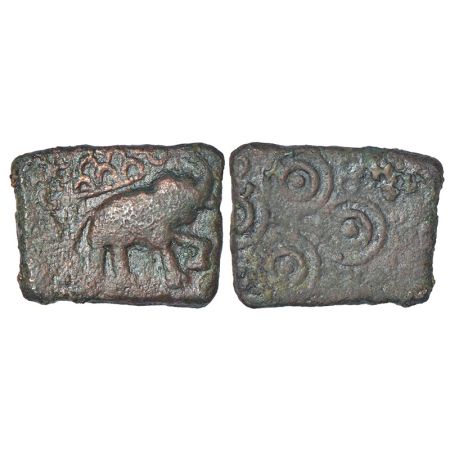 Satavahanas - copper coin of 'elephant' type attributed to Siri Satakani (c.100-50 BC), Vi
