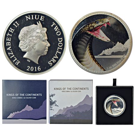 Niue, Elizabeth II, proof, silver 2 dollar, 2016, New Zealand mint, 31.00g. Obv: Portrait 
