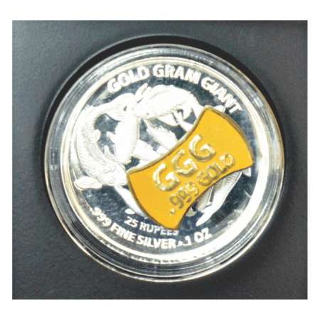 Seycehlles, gold gram Giant China Asia Edition 3rd Gold Bar-2014, silver 1oz (31.1g) and 1
