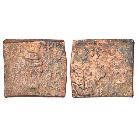 Tribal monarchies in North India, Audumbaras - copper coin of Rudradasa (c.50 BC-50 AD), P