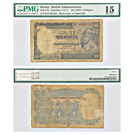 Burma, George V, 10 rupees, ND (1937), signed by J.W. Kelly, serial no.: R42 884532, Legal