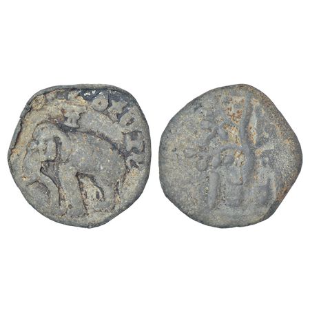 Maharathis of the Central Karnataka region - 'Elephant'-type lead coin of Maharathi Sivaku
