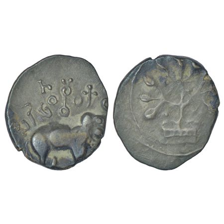 Satavahanas - arsenical copper 'elephant' type coin attributed to Gotamiputa Siri Satakani