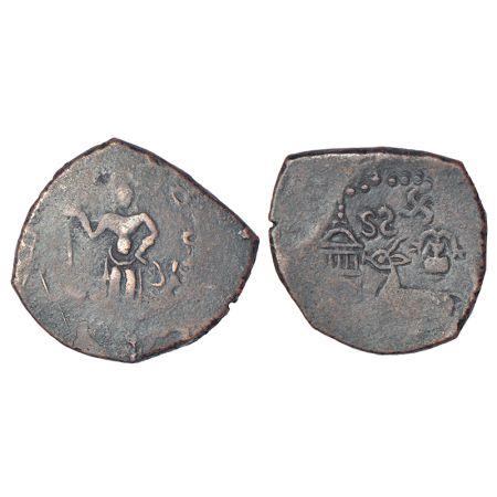 Post-Mauryan tribal republics - Yaudheyas, copper coin struck in the name of 'Brahmanya De