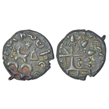 Maharathis in Marathwada/Vidarbha - alloyed copper coin of Maharathi Talanthati (c. mid-1s