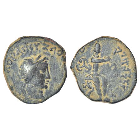 Kushans - copper drachm of Kujula Kadphises (c.30-80 AD), 'Roman head' type, MAC 2875-2879