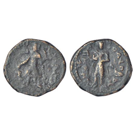 Kushans - copper quarter unit of Kanishka (c.127-150 AD), 'Sakyamuni Buddha' type, Goebl 7