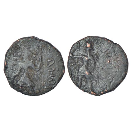 Kushans - copper coin of Kanishka (c.127-150 AD), quarter unit of the Eastern or 'Jammu' s