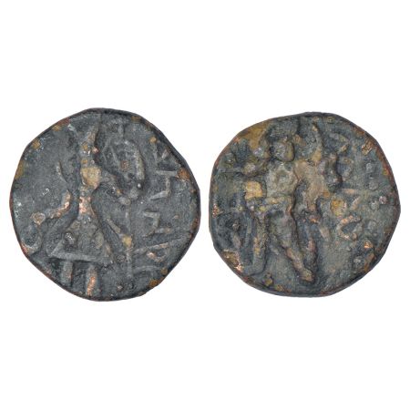 Kushans - copper drachm of Kanishka (c.127-150 AD), 'Jammu' or Eastern series, MAC 3161-31