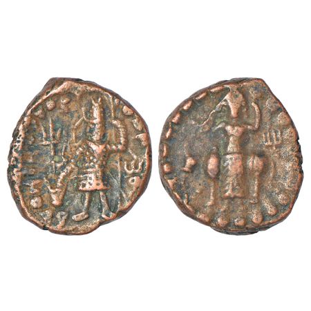 Kushans - Vasudeva I (c. 180-220 AD), copper light weight tetradrachm, PAIC 1813, 8.70g. O