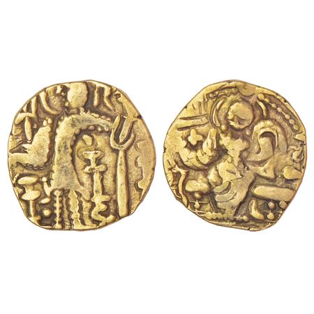 Kidarite Huns in Kashmir - base gold dinar in the name of 'Kidara', middle series, (c.350-