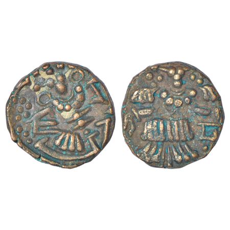 Hindu Kings of Kashmir - copper dinnara of Jaga Deva (c.1200-1213 AD), MNC 193-196, 5.47g.