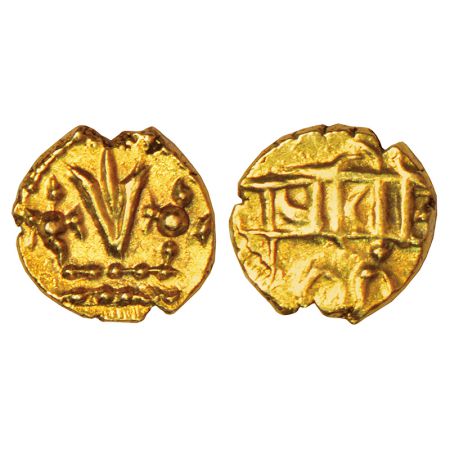 Vijayanagar Empire, late phase as Kings of Chandragiri/Penukonda, gold fanam, feudatory is