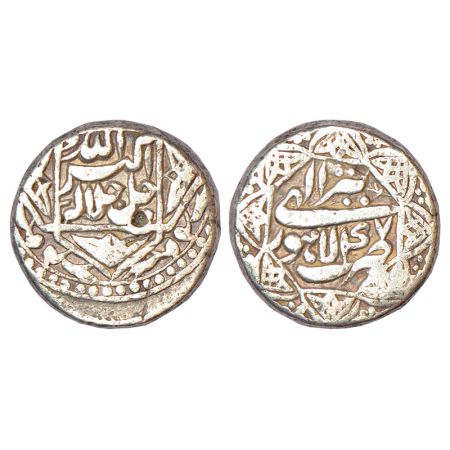 Akbar (1556-1605 AD), silver rupee, Lahore mint, Tir 47, KM 94.3, 11.33g, legend within sq