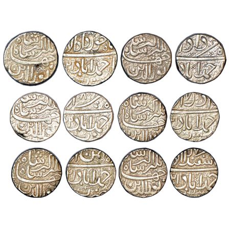 Jahangir (1605-1627 AD), silver rupee, 6 different months, Ahmadabad mint, 1x Khurdad; 1x 