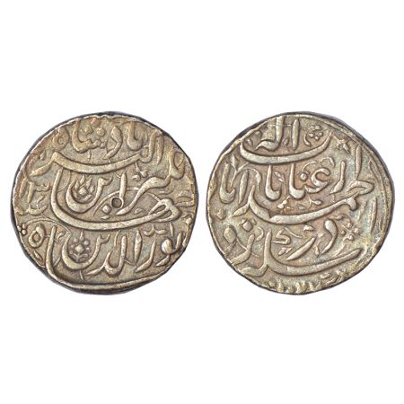 Jahangir (1605-1627 AD), silver rupee, Ahmadabad mint, 'Enayate Elah' couplet, AH 1027/RY 