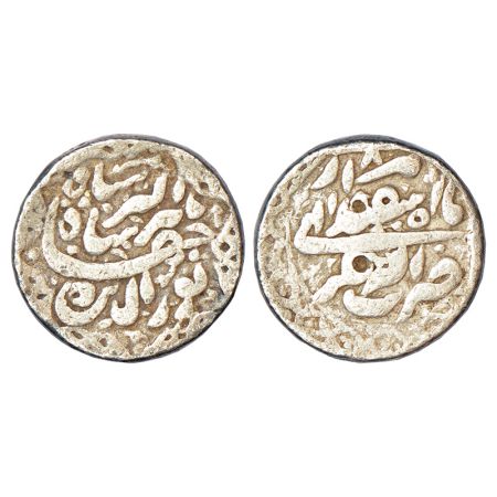 Jahangir (1605-1627 AD), silver rupee, Akbarnagar mint, 'Nur ud-din' type, Isfandarmunz 18
