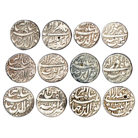Jahangir (1605-1627 AD), silver rupee, 6 different months, Patna mint, 1x Amardad, AH 1036