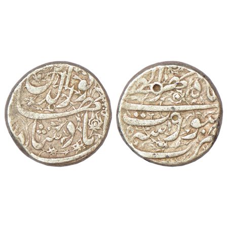 Jahangir (1605-1627 AD), silver rupee, Surat mint, 'Nur ud-din' type, Mihr (Ilahi month in