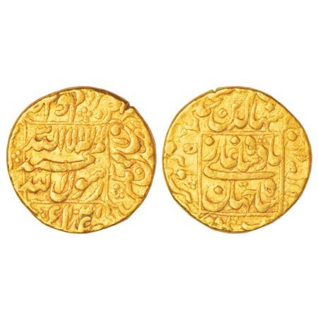 Shah Jahan (1628-1658 AD), gold mohur, Burhanpur mint, AH 1041/RY 5, both side legend in s