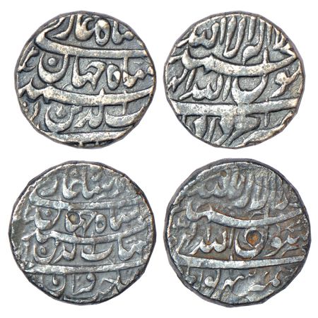 Shah Jahan (1628-1658 AD), silver rupee (2), Kashmir Mint, 1x Amardad and 1x Shahrewar, KM