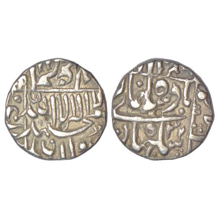 Shah Jahan (1628-1658 AD), silver ½ rupee, Surat mint (off flan), RY 32, KM 218.8, 5.68g. 