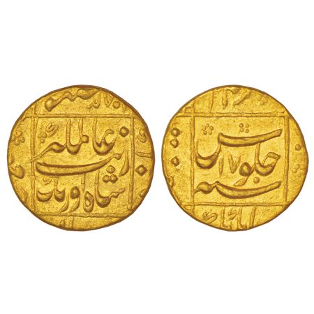 Aurangzeb (1658-1707 AD), gold mohur, Jahangirnagar mint, 'Mihr-e-munir' couplet, AH 1084/