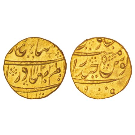 Shah Alam Bahadur (1707-1712 AD), gold mohur, Farkhand Bunyad Hyderabad mint, AH 1122/RY 5