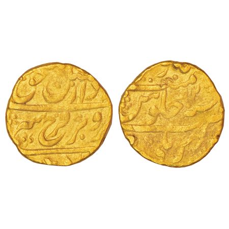 Farrukhsiyar (1713-1719 AD), gold mohur, Bareli mint, RY 2, KM 390.9, 10.89g. Fine, Rare.