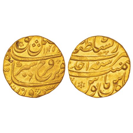 Farrukhsiyar (1713-1719 AD), gold mohur, Dar ul-Sultanat Lahore mint, AH 1125/RY, KM 390.1