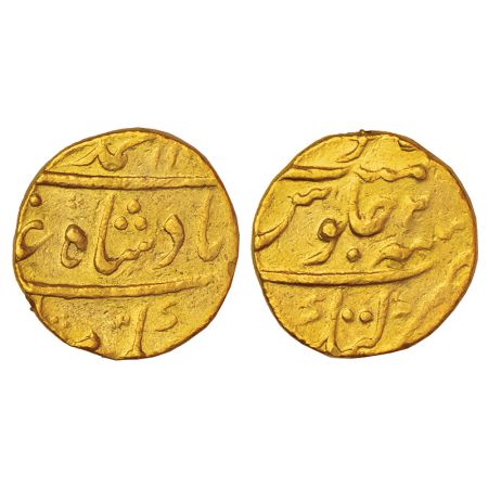 Muhammad Shah (1719-1748 AD), gold mohur, Katak mint, AH 11XX/RY 2, KM 438.12, 11.11g. Obv