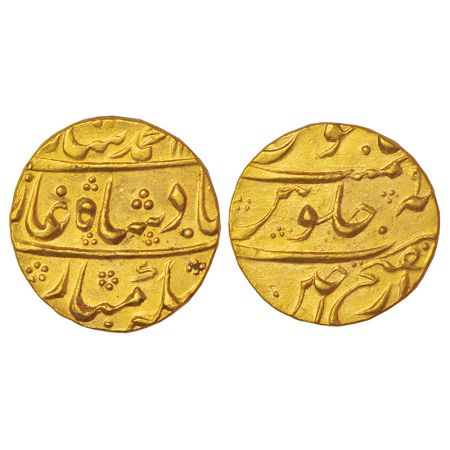 Muhammad Shah (1719-1748 AD), gold mohur, Dar ul-Fath Ujjain mint, AH 11xx/RY 9, KM 438.25