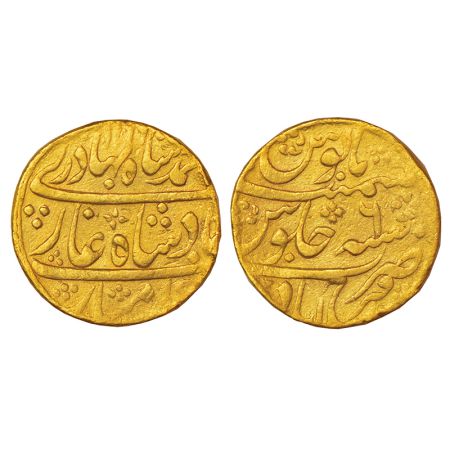 Ahmad Shah Bahadur (1748-1754 AD), gold mohur, Farrukhabad mint, AH 1166/RY 6, KM 449.14, 