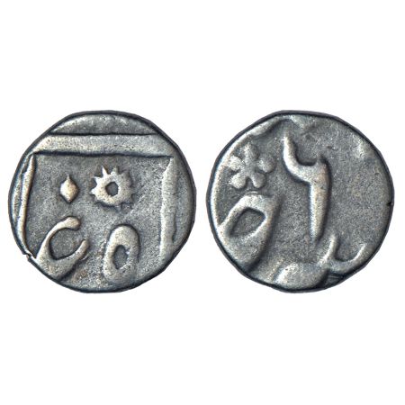 Alamgir II (1754-1759 AD), silver 1/8 rupee, in the name of Alamgir II, mint off flan but 