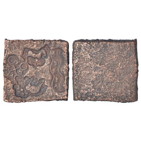 Eastern Malwa, Vidisha region- uniface copper punch-marked coin of Post-Mauryan period (c.