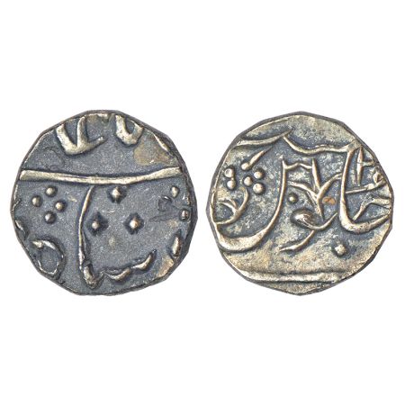 Maratha Confederacy, silver ½ rupee, Ja'affarbad urf Chandor mint, in the name of Shah Ala