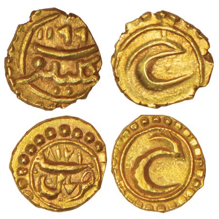 Mysore, Tipu Sultan (1782-1799 AD), gold fanam (2), 1x Kalikat mint, AH 1199, KM 78, 0.39g